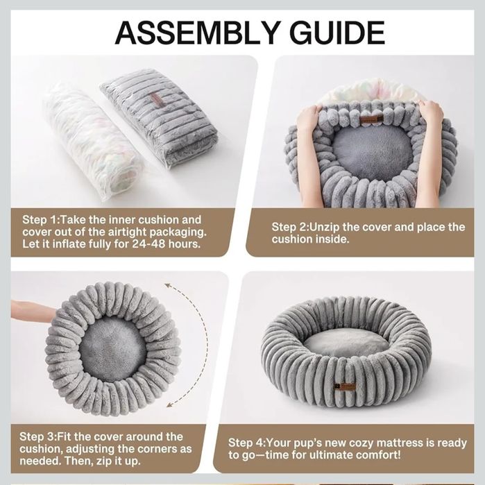 MEWOOFUN Legowisko w kształcie pączka dla małych psów