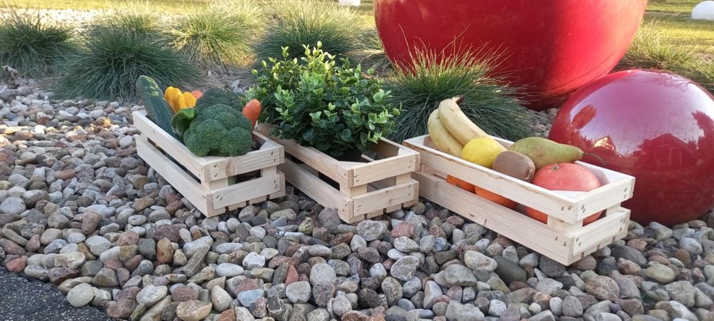 Skrzynka drewniana skrzyneczka na warzywa owoce rabatka skrzynia