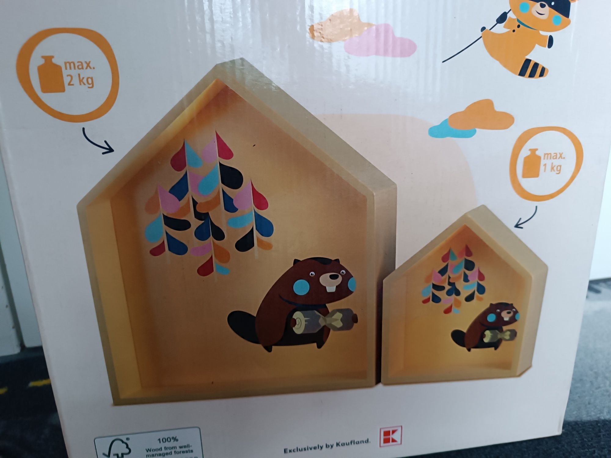 Drewniane półki domki nowe