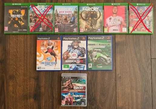 Jogos PS2, PS3 e Xbox One, entre €10 e €20.
