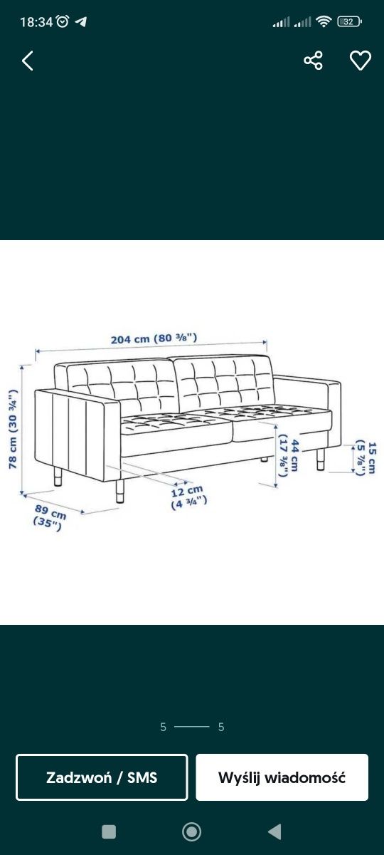 Kanapa Ikea stan b.db