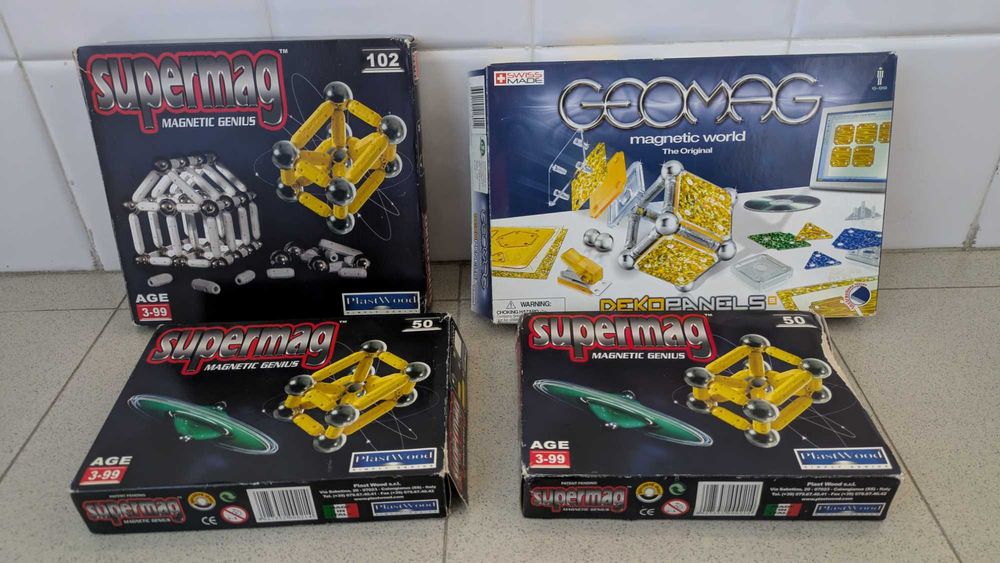 Jogos Magnéticos p/ construção 2D ou 3D p/ crianças ou adultos