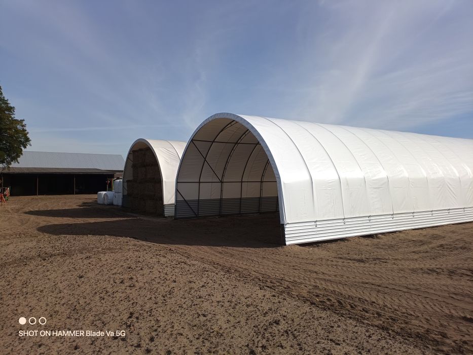 Hala łukowa wiata namiot słoma bydło drób maszyny
