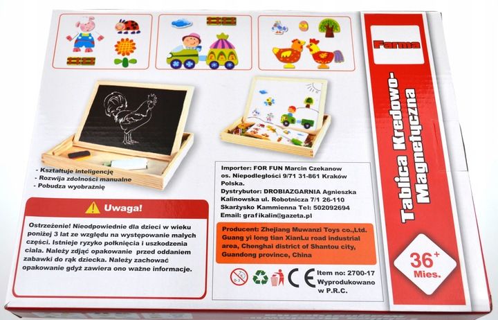 Tablica Edukacyjna Magnetyczna Drewniana Kredowa Wielofunkcyjna Dla Dz
