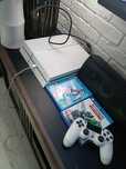 PS4 fat white 500 GB 3 gry