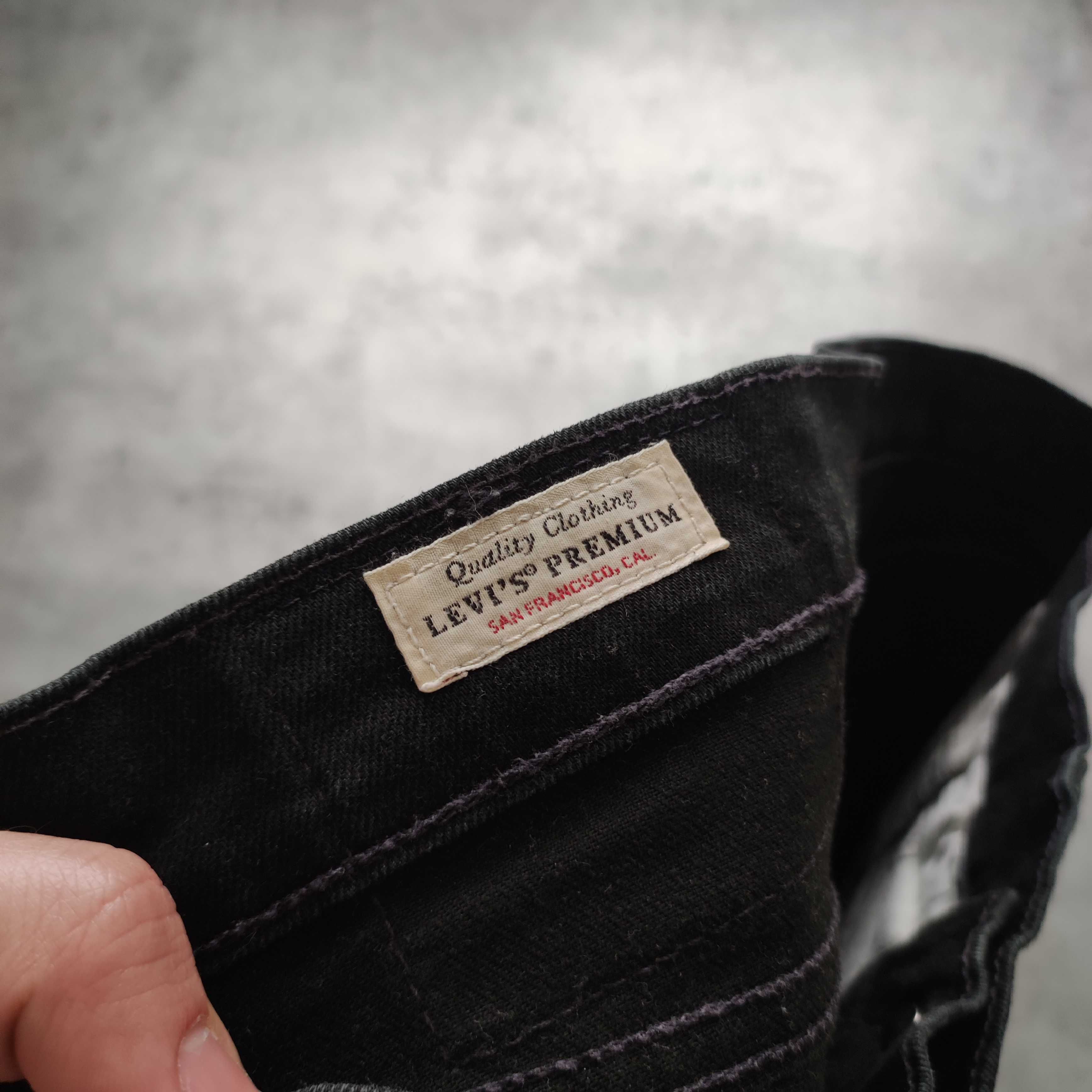MĘSKIE Eleganckie PREMIUM Czarne Slim Jeansy Denim Levis 512 Spodnie