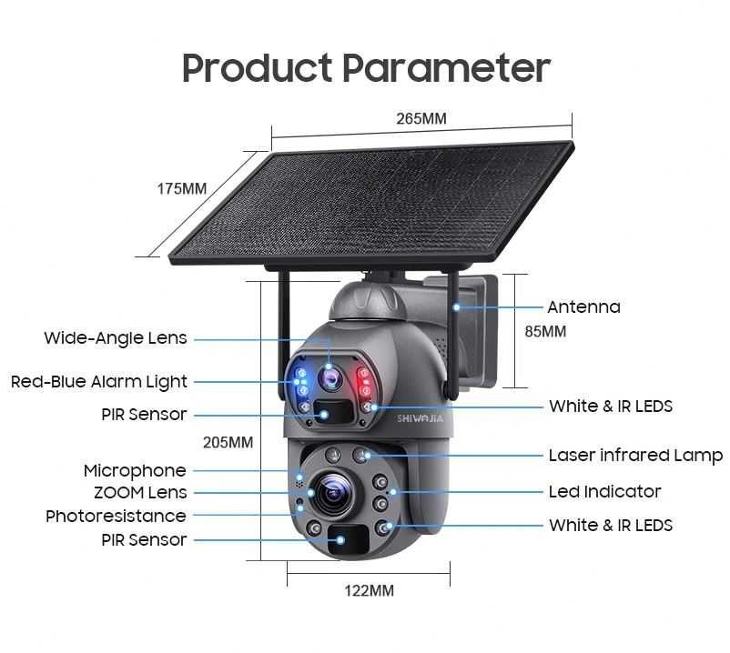 Kamera solarna SHIWOJIA 36x ZOOM 8MP 4G SIM 360 NOWA