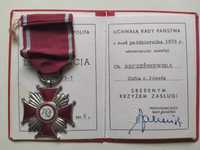 Srebrny Krzyż Zasługi z legitymacja 1973