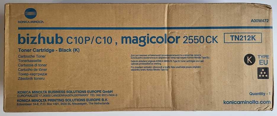 Oryginalny czarny toner Konica Minolta TN212K (A00W472) bizhub c10