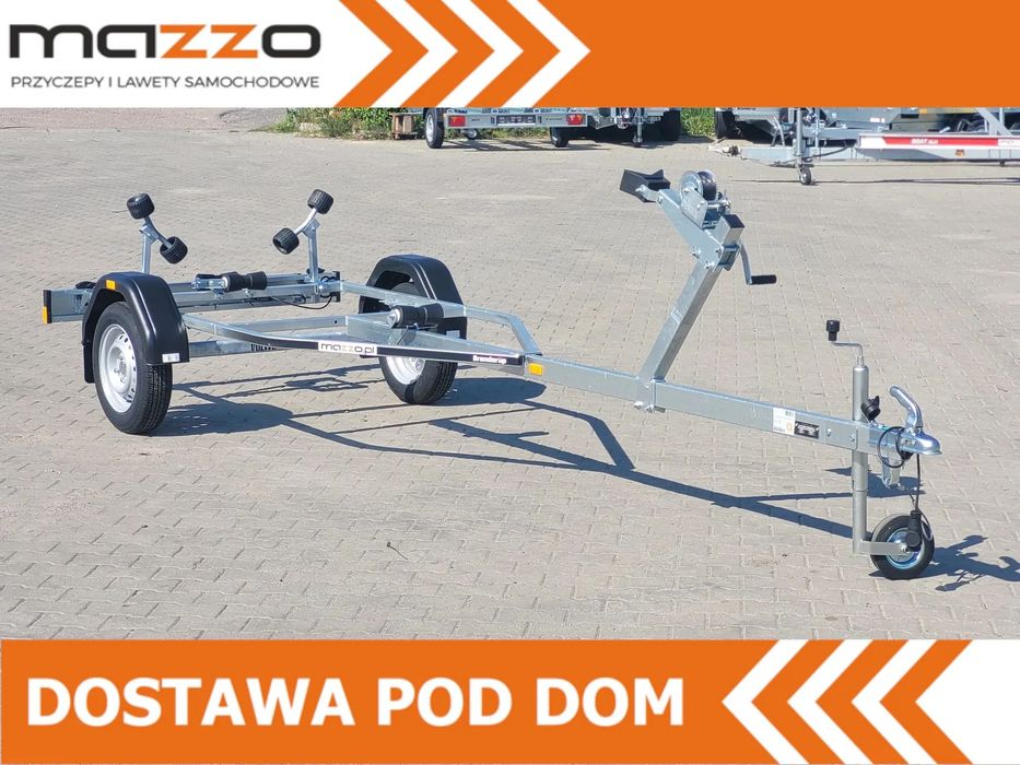 Brenderup DOSTAWA Przyczepa podłodziowa POD ŁÓDŹ DO 4,7m DMC 600 kg, rolki, wodoodporne łożyska  Nowa przyczepa podłodziowa z dostawą