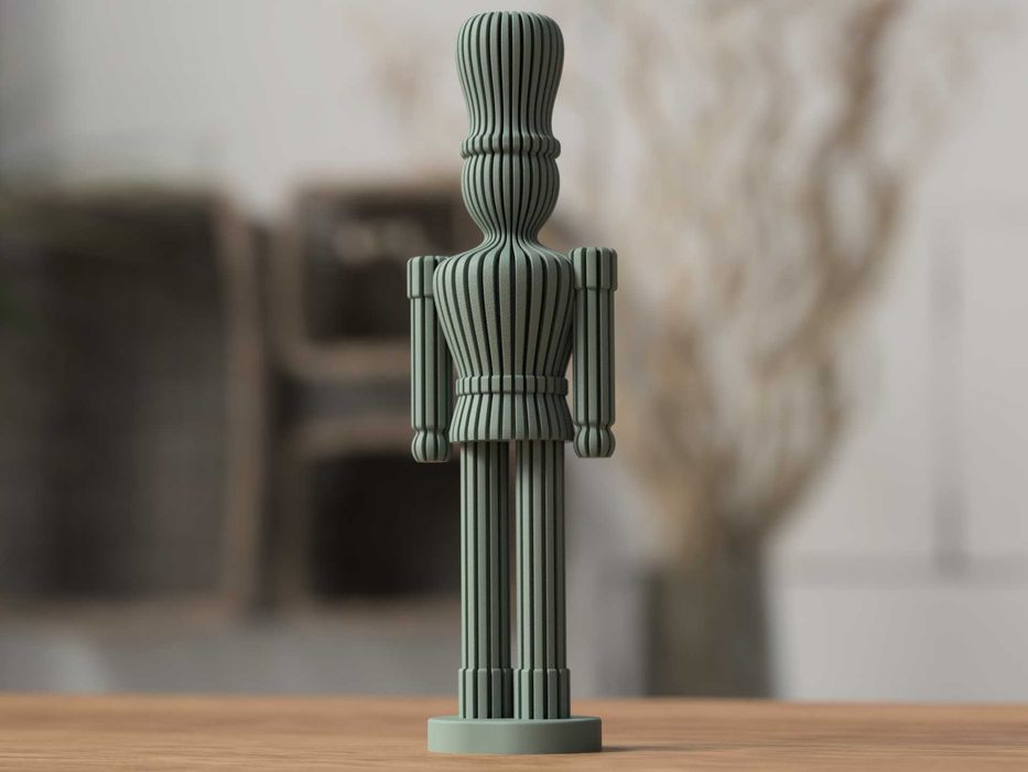 Dekoracyjny Dziadek do Orzechów – żebrowana świąteczna figurka druk 3D