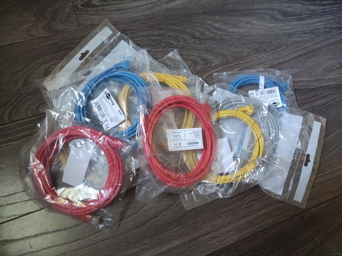 Przewody RJ-45 UTP cat. 5e, 3m, 12 sztuk