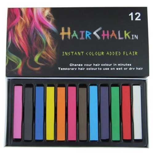 Цветные мелки для окрашивания волос, набор 12 штук, Hair Chalk
