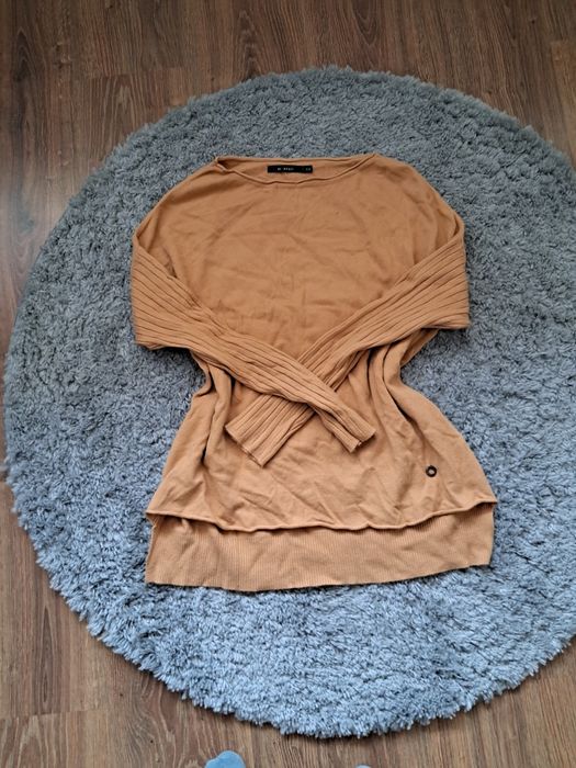 Piękny musztardowa cienki sweterek M L 38 40