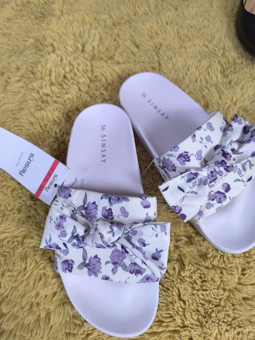 Buty klapki z kokardką 36 nowe