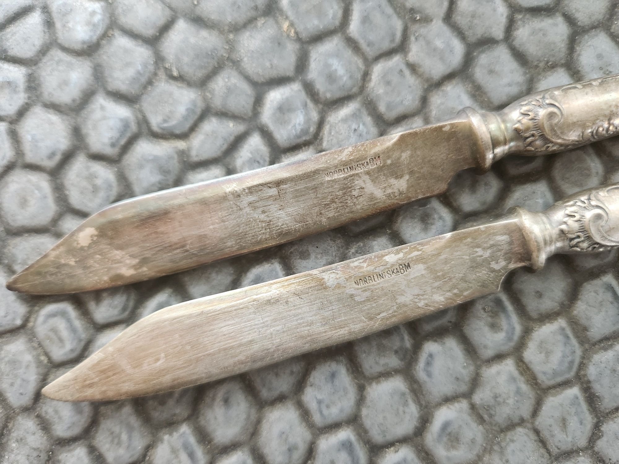 Norblin wzór Aleksandra 1908 rok nożyk do owoców posrebrzany plater