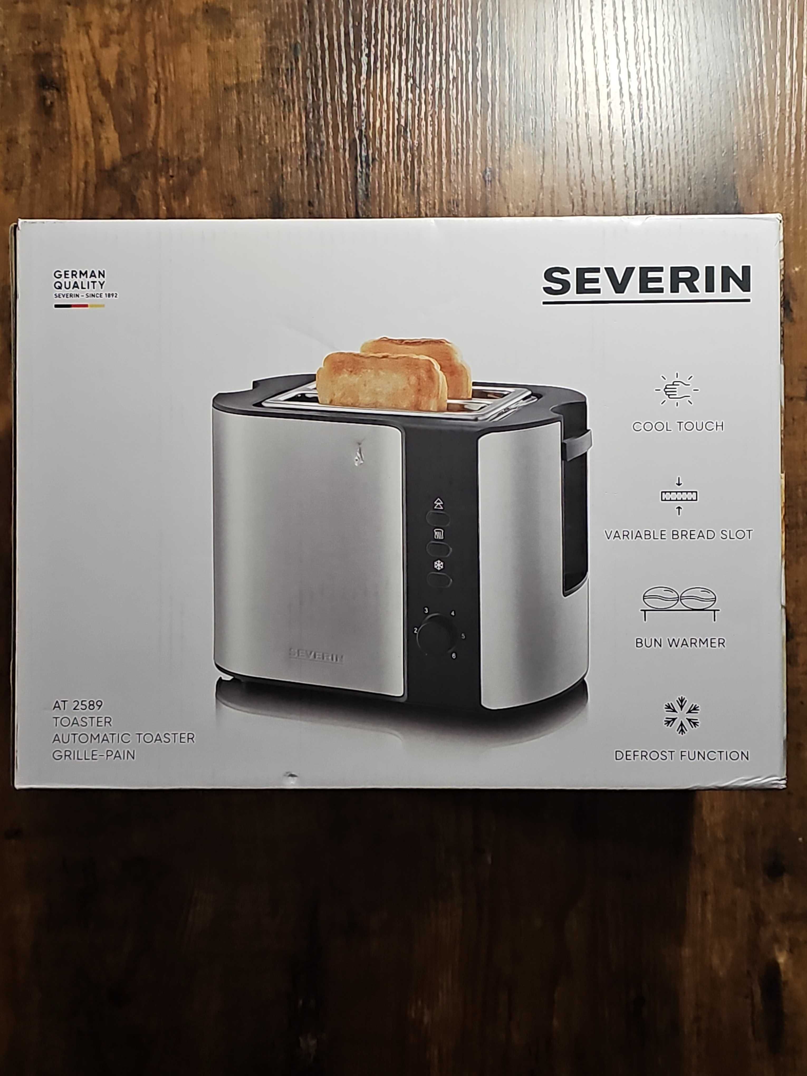 Toster SEVERIN AT 2589
Srebrne Tostery Severin o mocy 800W na 2 kromki