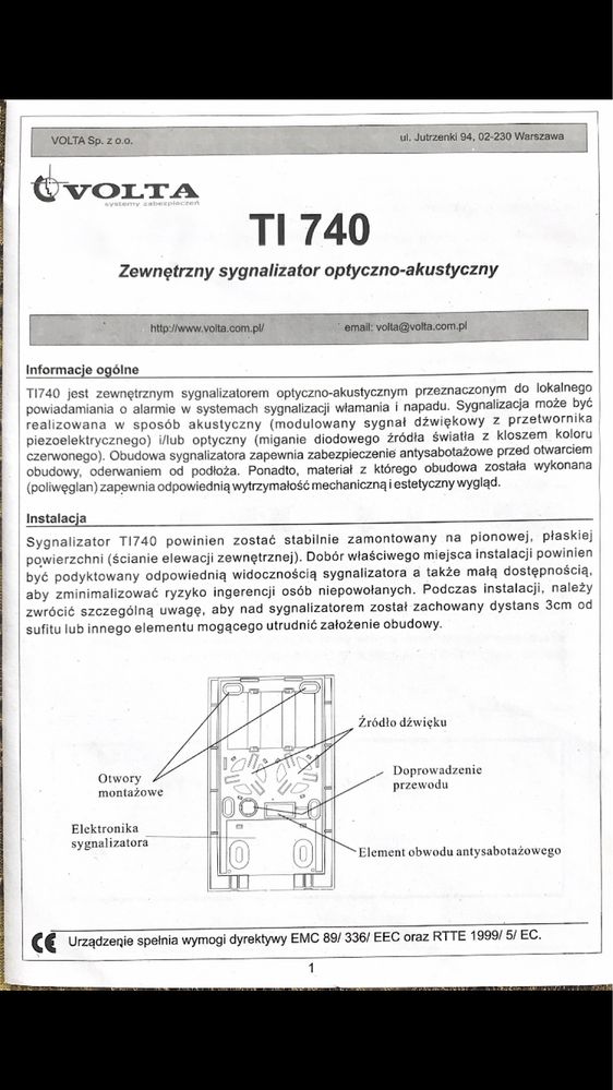 Sygnalizator optyczno akustyczny alarm