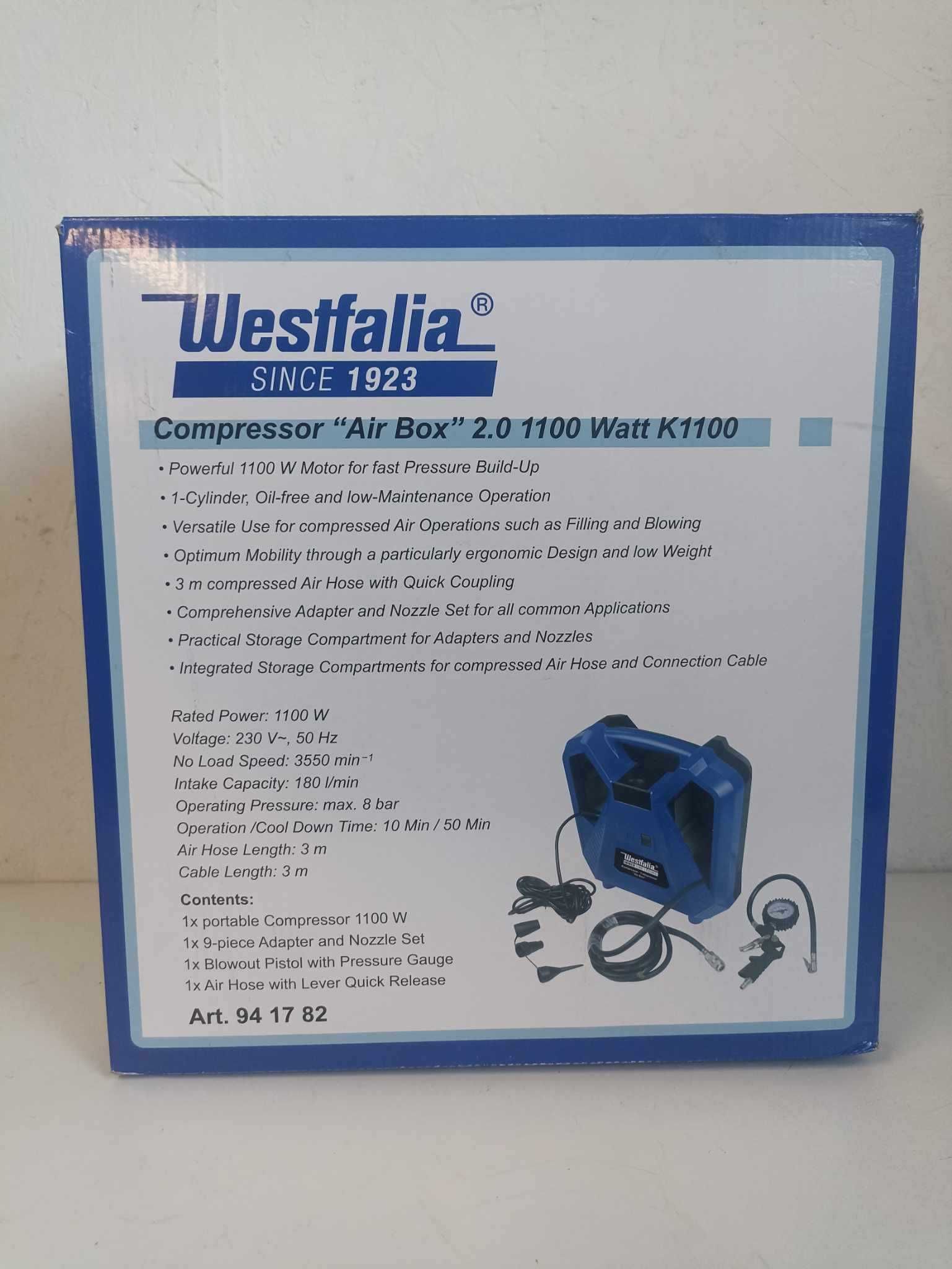 Sprężarka Westfalia Air Box 1100 Watt Kompresor