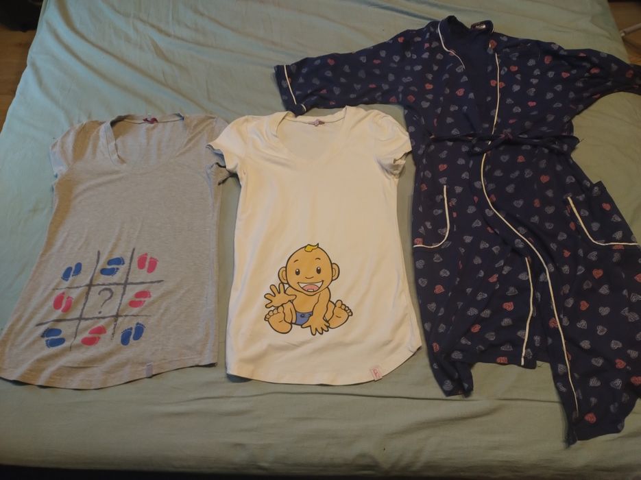 Koszulki ciążowe + szlafrok