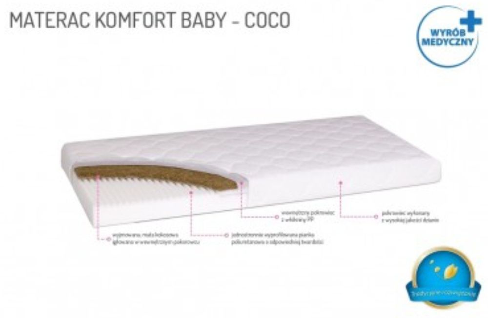 BADUM Materac KOMFORT BABY Coco 120x60