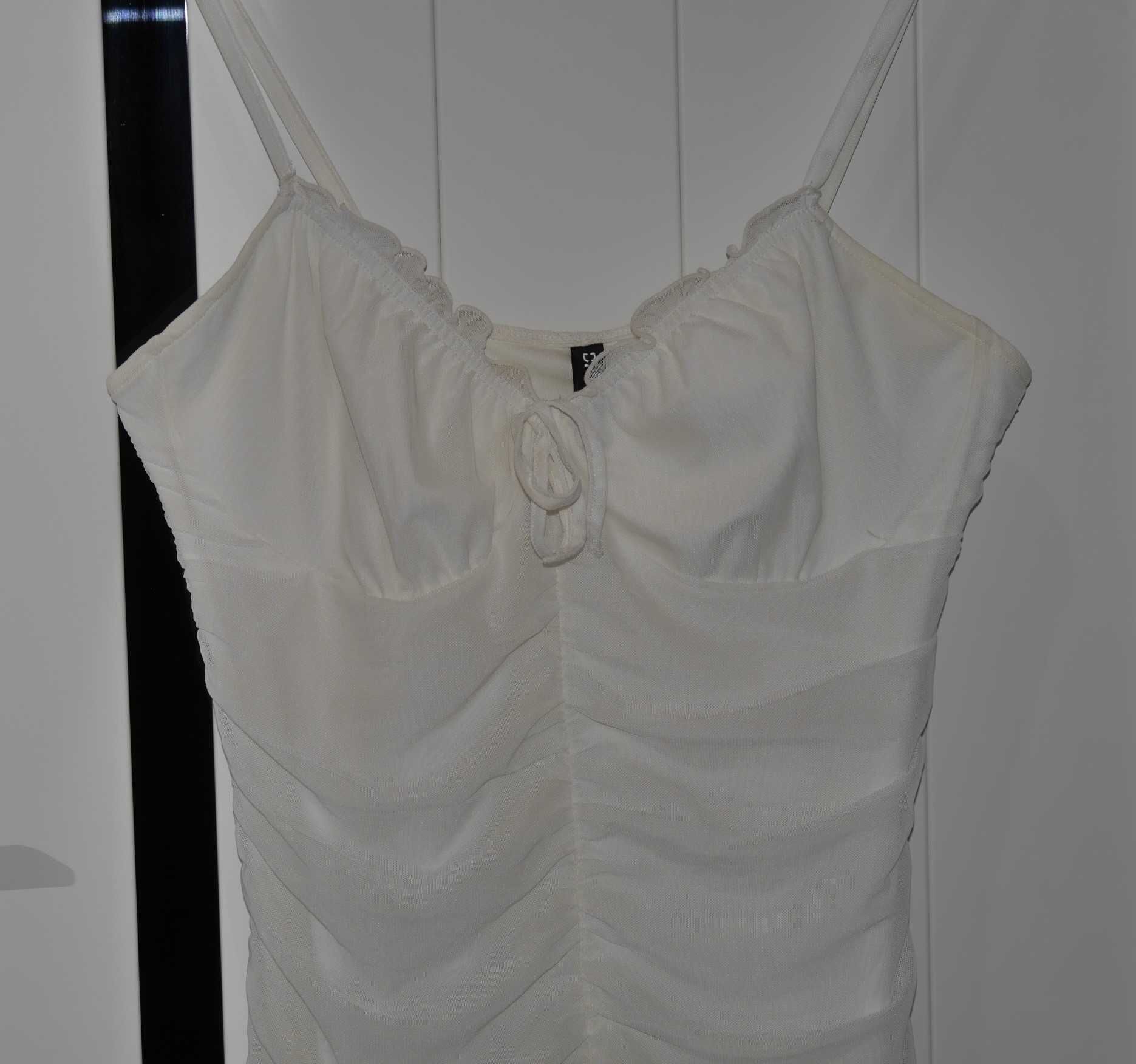 H&M śliczna sukienka marszczenia falbanka 38 M