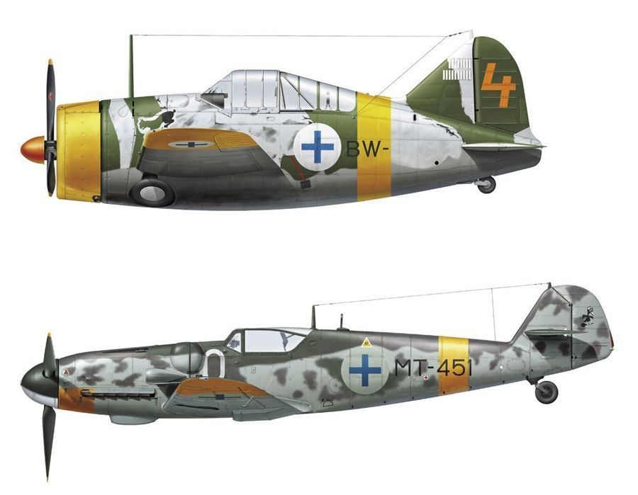 Hasegawa 02439 P-239 Buffalo & Messerschmitt Bf109G-6 Juutilainen 1/72