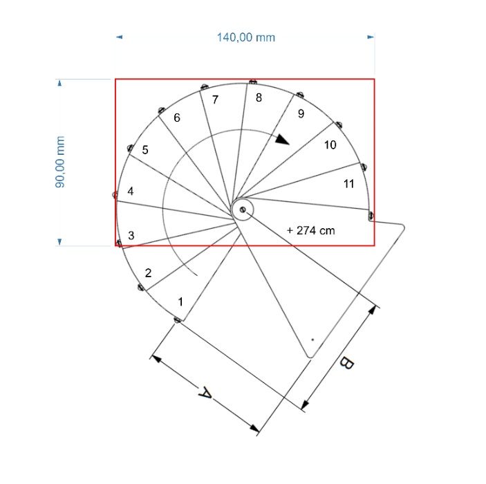 Nowoczesne schody spiralne Las Vegas Biel /BUK fi 140 cm