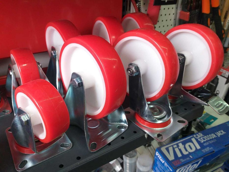 Колеса поворотні з гальмом і без