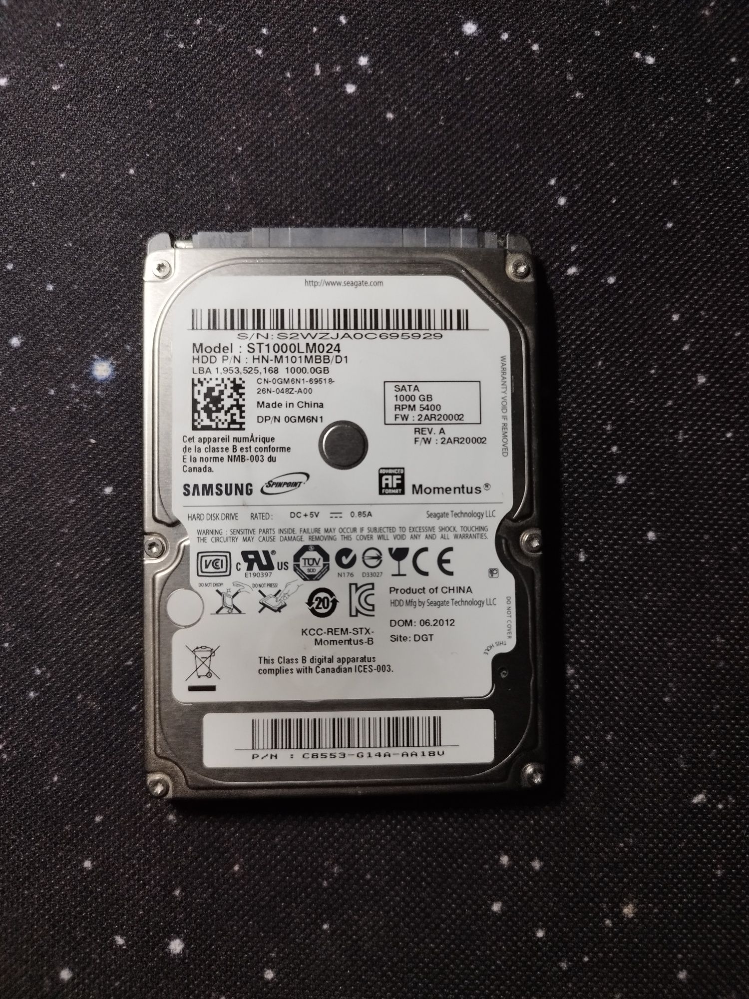 Жорсткий диск, вінчестер Seagate  HDD 1 TB