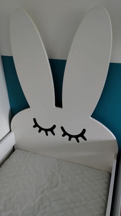 Łóżko króliczek 160x80 dla dziecka z szufladą na kółkach