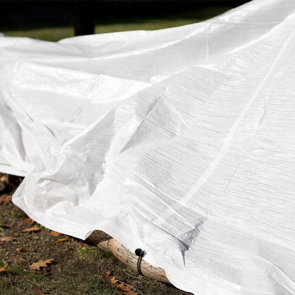 Plandeka biała 3x4m 60g super mocna gruba z oczkami