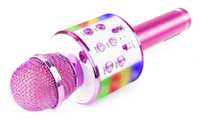 Mikrofon karaoke LED dla dzieci z Bluetooth USB mutacja głosu różowy