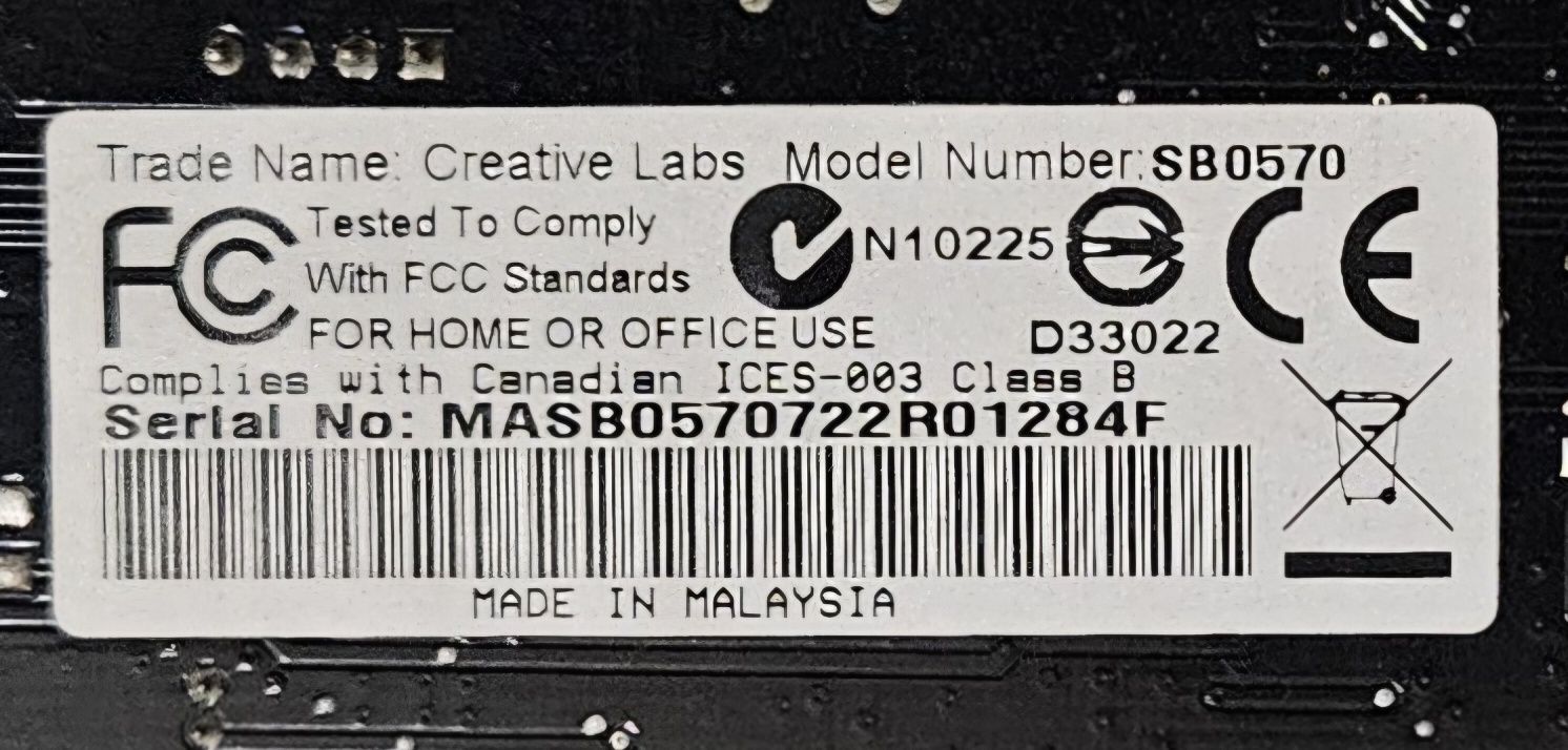 Creative SB0570 Sound Blaster Audigy PCI