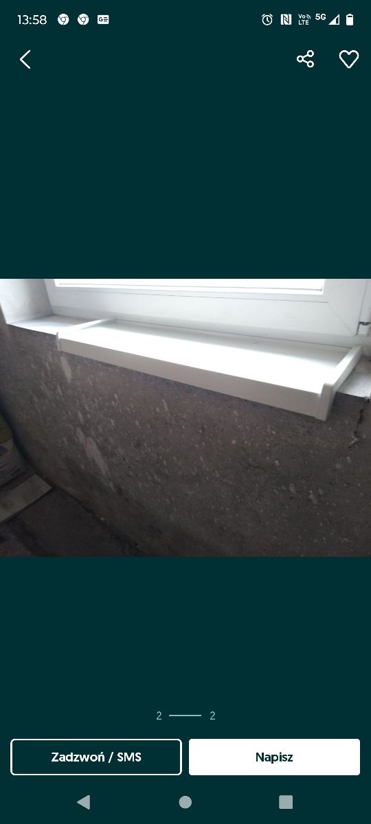 Parapet biały metalowy