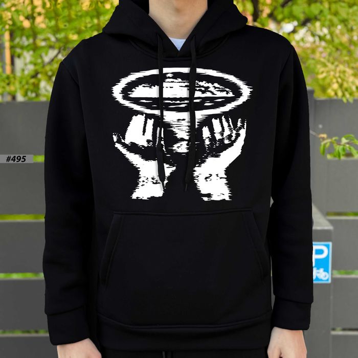 Черная кофта Corteiz — Cotton 100% — Худи Кортез Hands Чорне