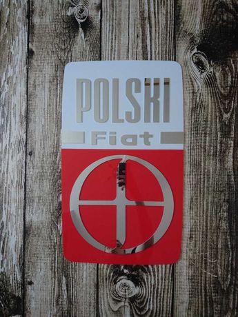 Logo szyld emblemat Polski Fiat lustro do garażu pokoju na ścianę