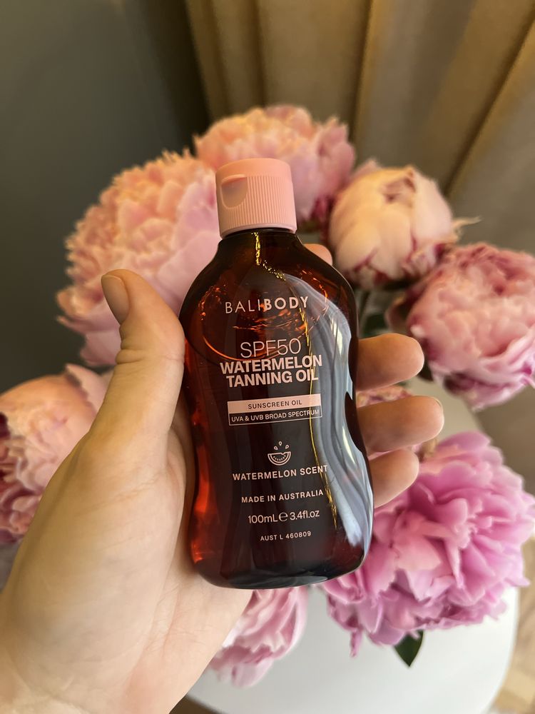 Олія для засмаги з какао Bali Body Cacao Watermelon Tanning oil spf15