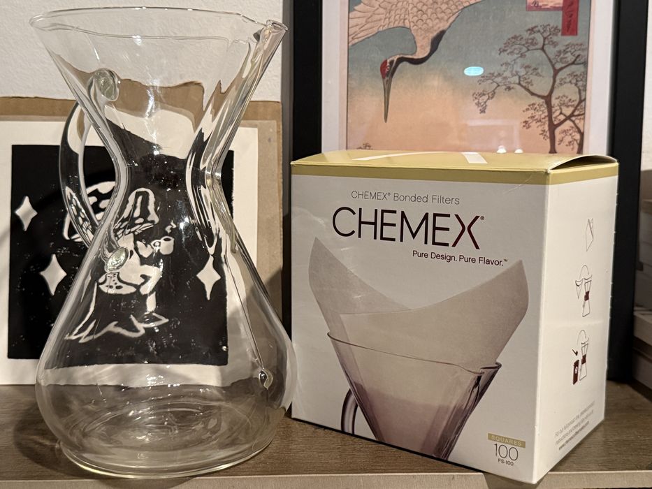 Chemex ze szklanym uchwytem CM-8GH - 8 filiżanek i filtry FS-100