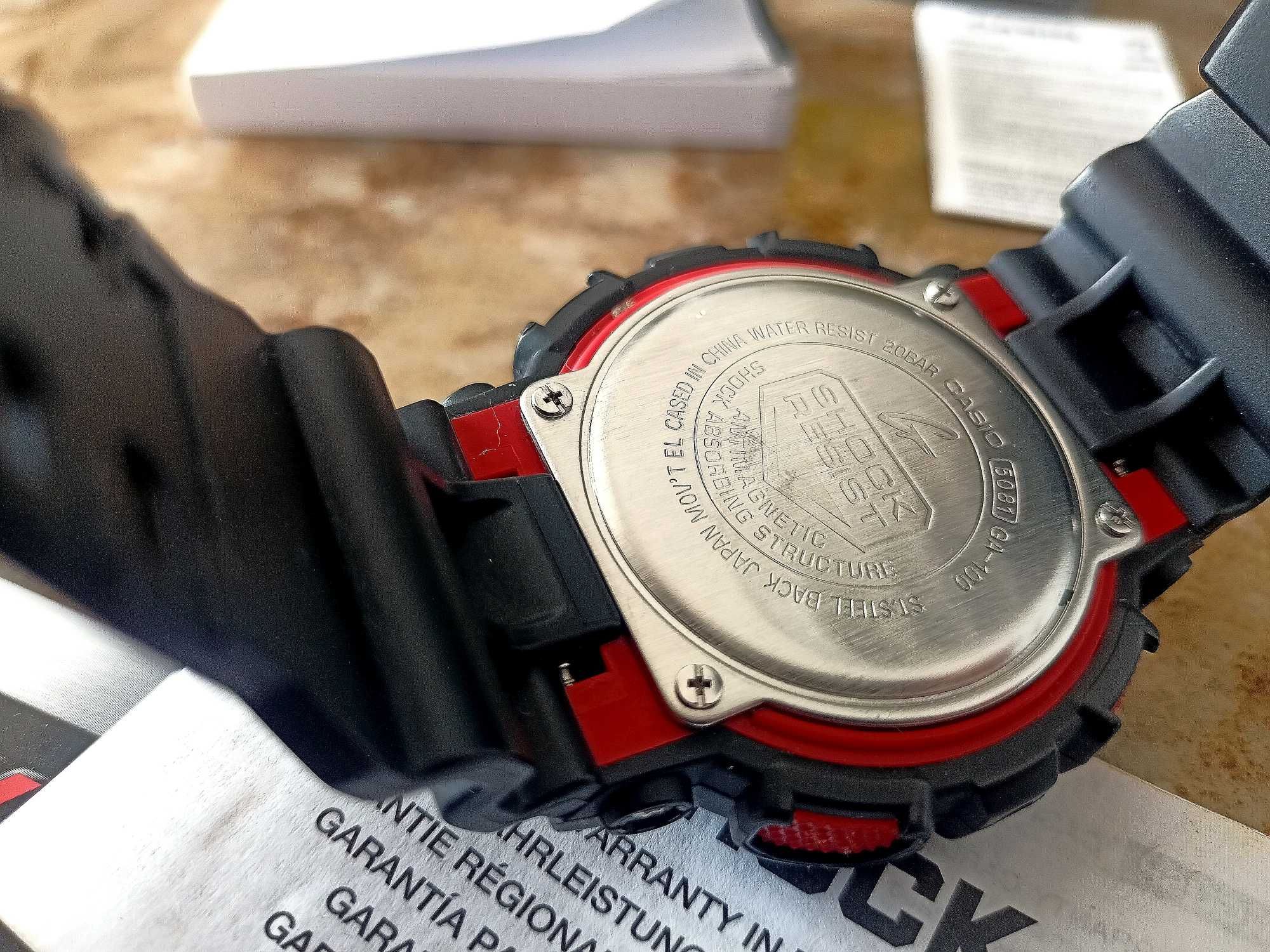 CASIO 5081 G-Shock Original GA-100-1A4ER Czarno-czerwony Zegarek Męski