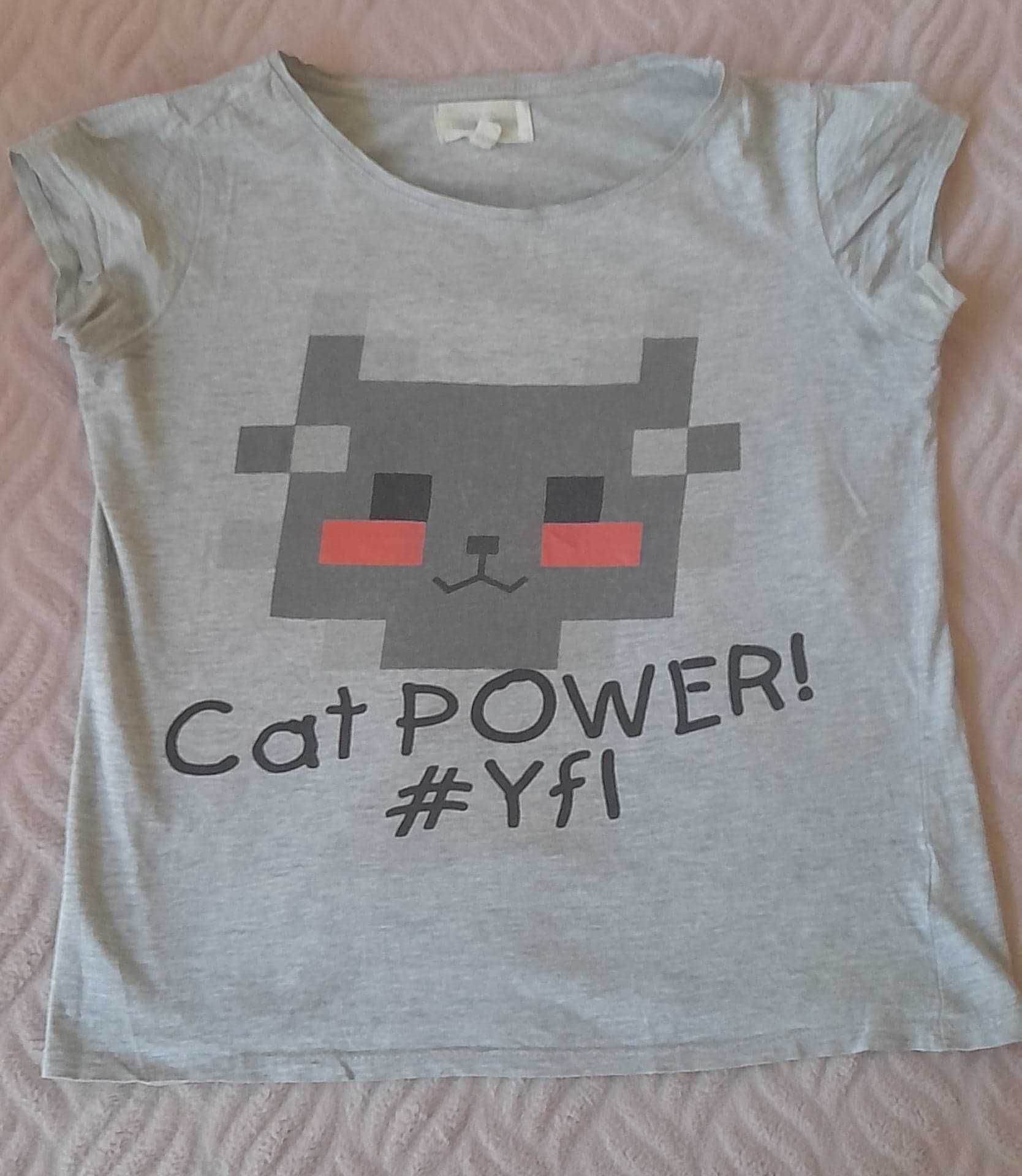 Koszulka z kotem krótki rekąw pixelart cat power #yfl Reserved S