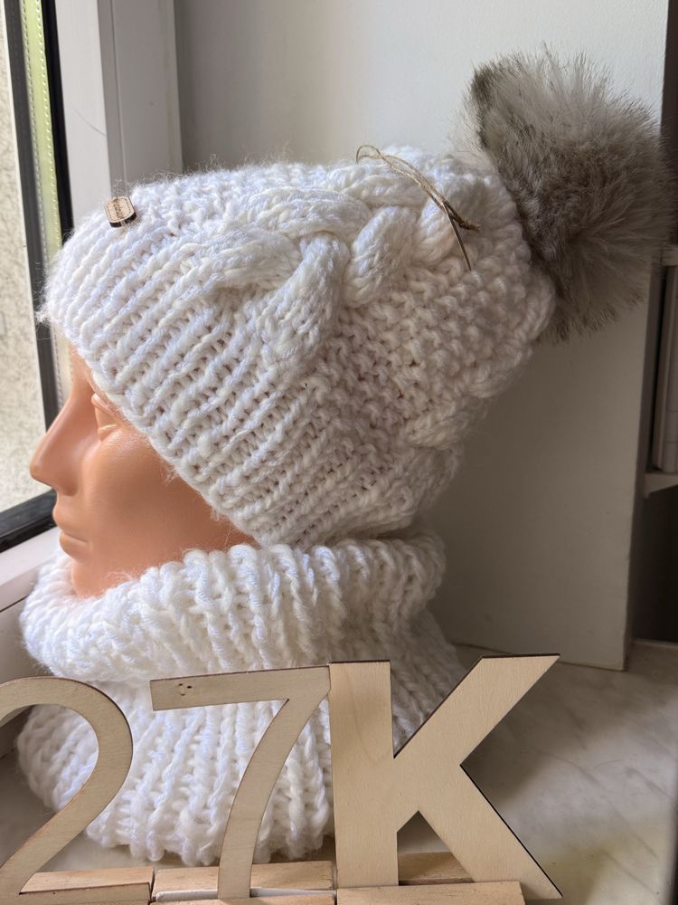 Komplet czapka i komin handmade