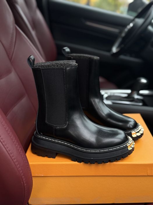 Ботинки сапоги в стиле сандро sandro челси натуральная кожа