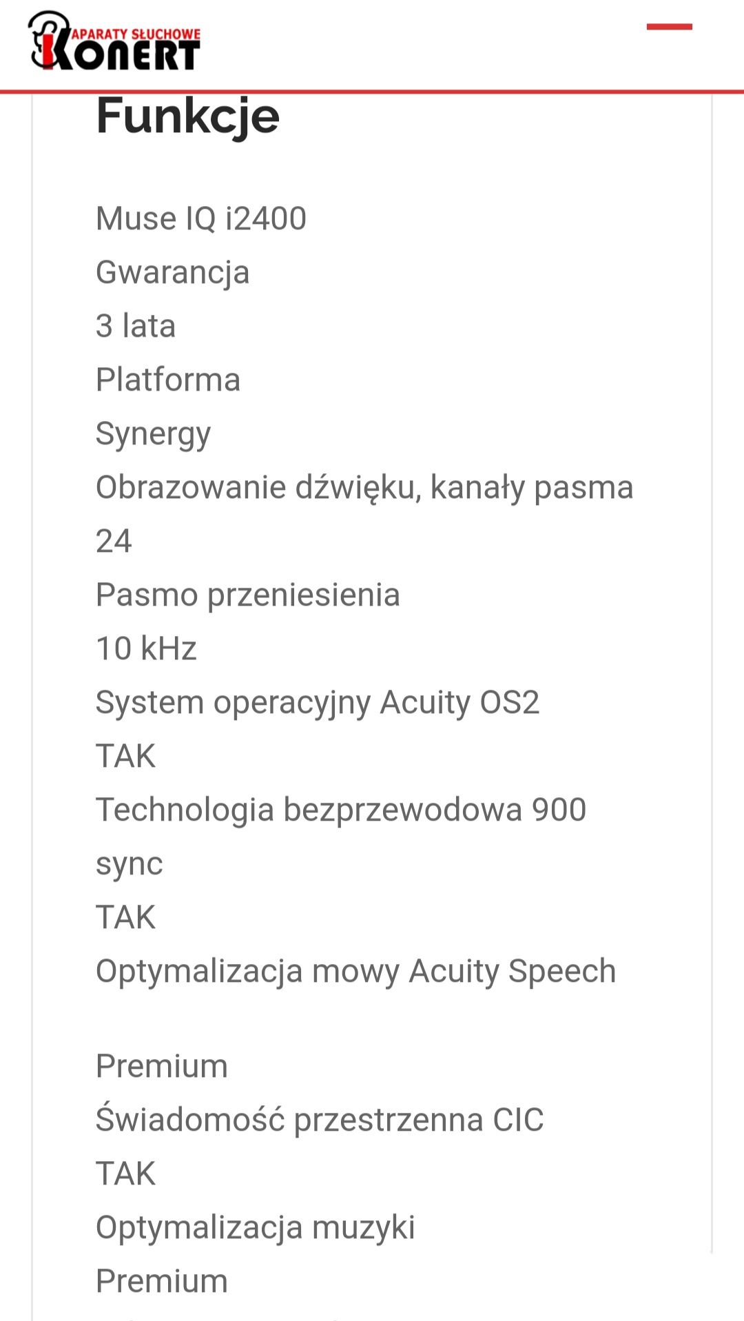 Sprzedam aparaty słuchowe Starkey Muse iQ i2400 BTE 312 cena za 1 sztu