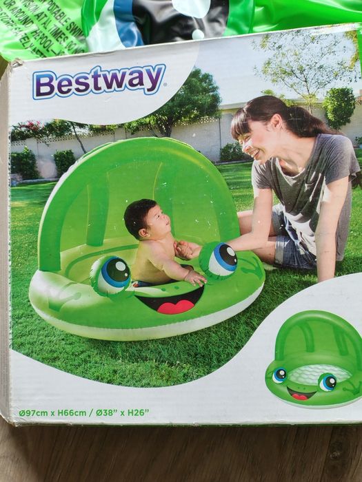 Basen z daszkiem i dmuchaną podłogą jak nowy - ŻABA