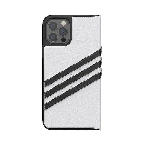Etui Adidas OR Booklet Case PU na iPhone 12 / 12 Pro 6,1" - biało-czar
