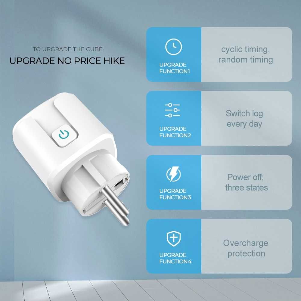 НОВАЯ Умная Wi-Fi Розетка Tuya Smart Life с мониторингом мощности 20А
