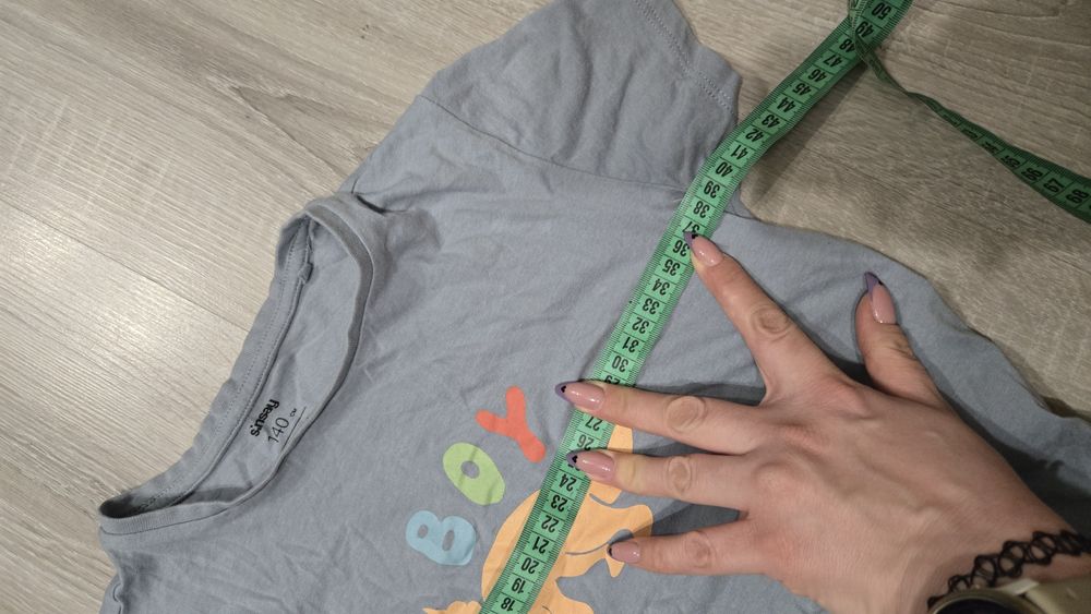 Niebieska Koszulka boy z dinozaurem