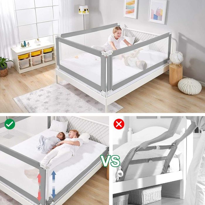 YIKANWEN Barierka ochronna do łóżeczka dziecięcego 150 cm N436