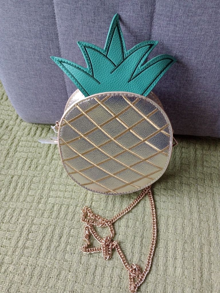 Torebka ananas z łańcuszkiem